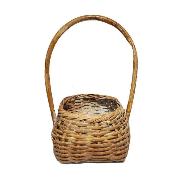 Vintage Woven Straw Wicker Floral Basket Flowers from Phillipines Napkin Holder - Picture 6 of 9